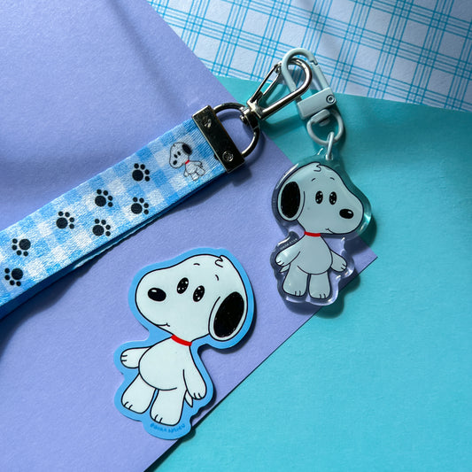 Puppy Wrist Lanyard Keychain and Sticker